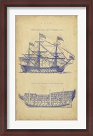 Framed Vintage Ship Blueprint