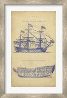 Framed Vintage Ship Blueprint