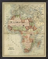 Framed Antique Map of Africa