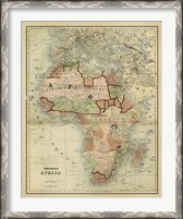 Framed Antique Map of Africa