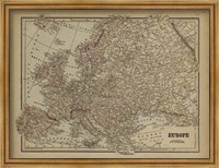 Framed Vintage Map of Europe