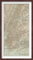 Framed Tinted Map of New York