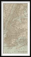 Framed Tinted Map of New York