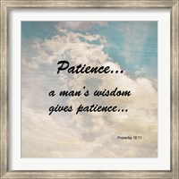 Framed Patience Proverbs 19:11 Against the Sky