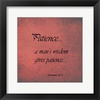 Framed Patience Proverbs 19:11