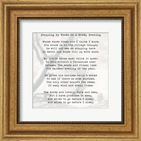 Framed Stopping By Woods On A Snowy Evening - Robert Frost