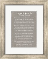 Framed Stopping By Woods On A Snowy Evening Poem by Robert Frost