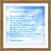 Framed Do You Fear the Wind- Poem by Hamlin Garland