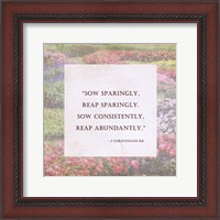 Framed Sow Sparingly - floral frame