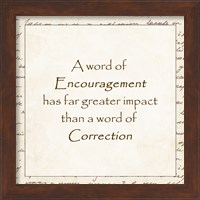 Framed word of Encouragement - square