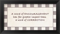 Framed Word of Encouragement Quote