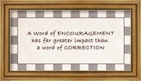 Framed Word of Encouragement Quote