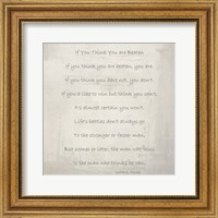 Framed If You Think You are Beaten by Walter D. Wintle