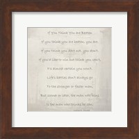 Framed If You Think You are Beaten by Walter D. Wintle