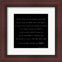 Framed If You Think You are Beaten Quote by Walter D. Wintle