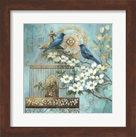 Framed Blue Birds and Dogwood