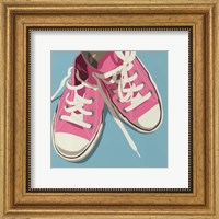 Framed Lowtops (pink on blue)