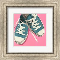 Framed Lowtops (blue on pink)