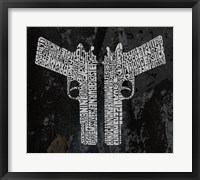 Framed Six Shooter & Hand Cannon