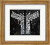 Framed Six Shooter & Hand Cannon
