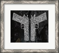Framed Six Shooter & Hand Cannon