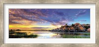 Framed Willow Lake Spring Sunset