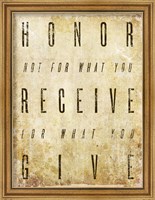 Framed Honor Quote