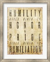 Framed Humility Quote