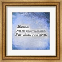 Framed Honor Quote II