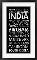 Asia Countries II Framed Print