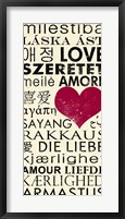 Framed Love Around the World with Red Boarder