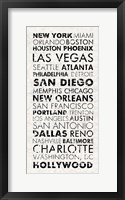 Framed USA Cities White