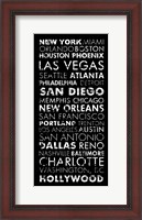 Framed USA Cities Black