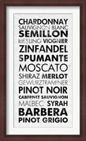 Framed Wine List I