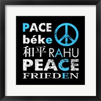 Framed 'Blue Peace Square I' border=