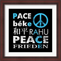 Framed 'Blue Peace Square I' border=