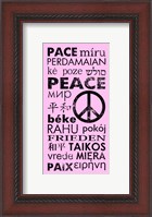 Framed Pink Peace Languages