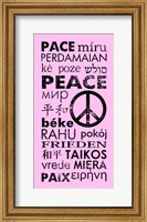 Framed Pink Peace Languages
