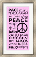 Framed Pink Peace Languages