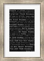 Framed Mother Teresa Quote Black