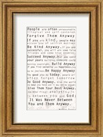 Framed Mother Teresa Quote