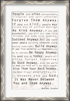 Framed Mother Teresa Quote