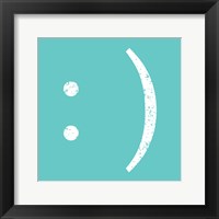 Framed Aqua Smiley