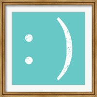 Framed Aqua Smiley