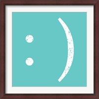 Framed Aqua Smiley