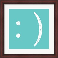 Framed Aqua Smiley