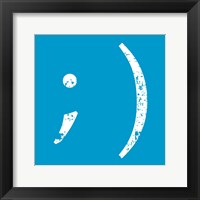 Framed Blue Wink Smiley