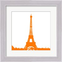 Framed Orange Eiffel Tower