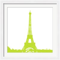 Framed Lime Eiffel Tower