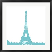 Aqua Eiffel Tower Framed Print